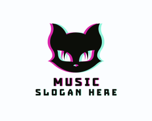 Cyberpunk - Glitch Gaming Cat logo design