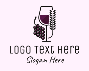 Sommelier - Leaf Grape Wine Glass logo design