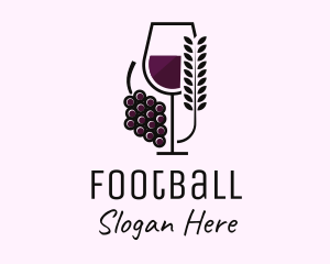 Vineyard - Leaf Grape Wine Glass logo design