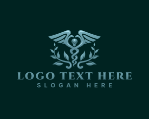 Leaf - Herbal Medicine Caduceus logo design