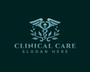 Herbal Medicine Caduceus logo design