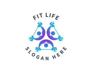 Fitness Barbell Gym logo design