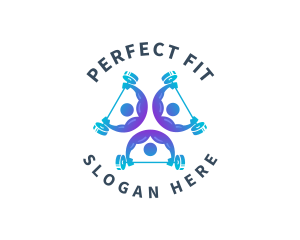 Fitness Barbell Gym logo design