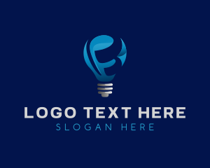 Lighting - Blue Bulb Letter B logo design