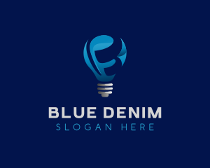 Blue Bulb Letter B logo design