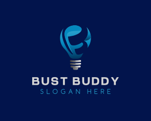 Blue Bulb Letter B logo design