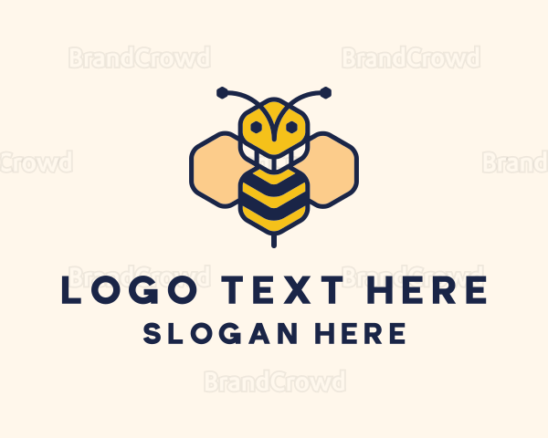 Geometric Bee Insect Logo