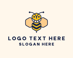 Honey Bee - Geometric Bee Insect logo design