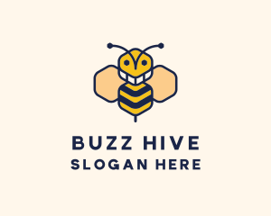 Geometric Bee Insect logo design