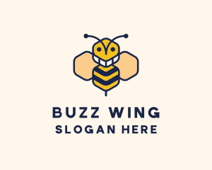 Geometric Bee Insect logo design