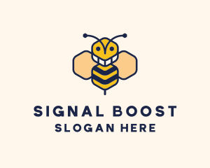 Geometric Bee Insect logo design