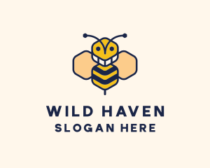 Geometric Bee Insect logo design