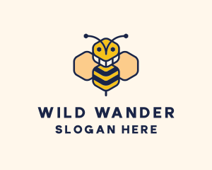 Geometric Bee Insect logo design