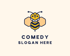Geometric Bee Insect logo design