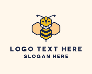 Happy - Geometric Bee Insect logo design