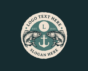 Anchor Fish Fishing Logo