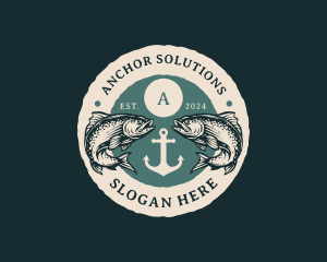 Anchor Fish Fishing logo design