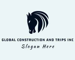 Pony - Horse Equine Silhouette logo design