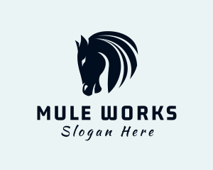 Mule - Horse Equine Silhouette logo design