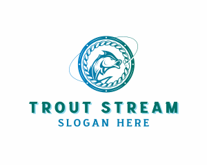 Trout - Marine Fish Bait logo design