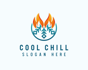 Refrigerator - Flame Cooling Breeze logo design