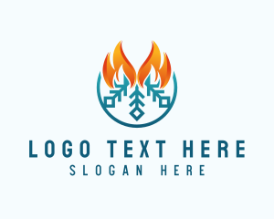 Heat - Flame Cooling Breeze logo design