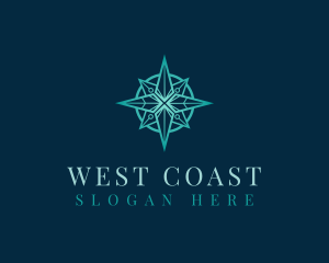 West - Compass Exploration Navigation logo design