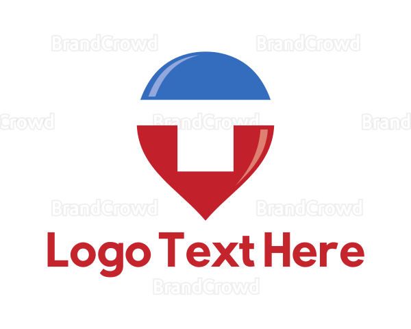 Blue Red Letter T Pin Logo