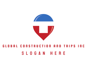 Initial - Location Pin Courier logo design