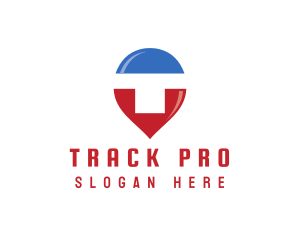 Tracker - Location Pin Courier logo design