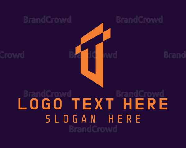 Orange Startup Letter T Logo