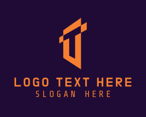 Orange Startup Letter T logo design