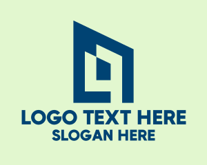 Polygonal - Blue Abstract House logo design