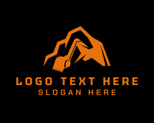 Excavation - Orange Mountain Machinery logo design