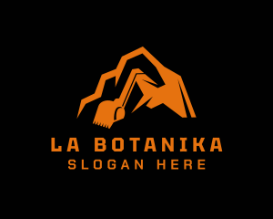 Backhoe - Orange Mountain Machinery logo design