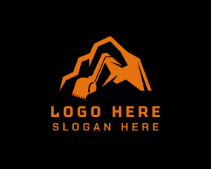 Heavy Equipment - Orange Mountain Machinery logo design