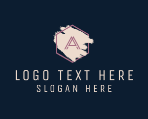Vlog - Hexagon Makeup Letter A logo design