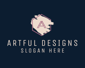 Hexagon Makeup Letter A logo design