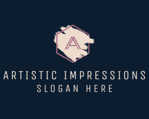 Hexagon Makeup Letter A logo design