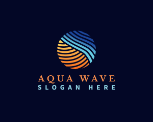 HVAC Heating Cooling Wave logo design