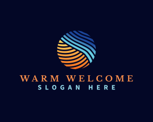 HVAC Heating Cooling Wave logo design