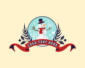Emblem - Christmas Holiday Snowman logo design