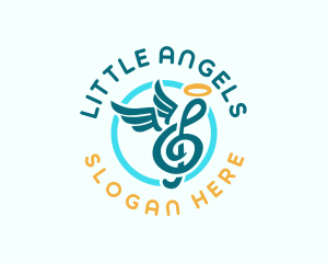 G Clef Music Angel Wings logo design