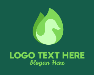 Chick - Green Eco Bird logo design