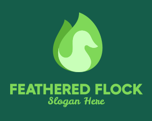 Geese - Green Eco Bird logo design