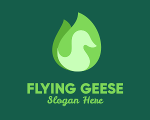 Geese - Green Eco Bird logo design