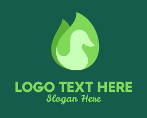 Goose - Green Eco Bird logo design