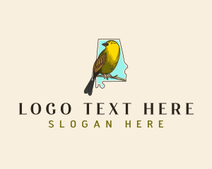 Map - Yellowhammer Bird Alabama logo design