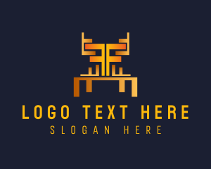 Interior - Ornate Letter F Pattern logo design