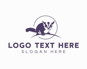 Thylacine - Wild Sugar Glider Animal logo design